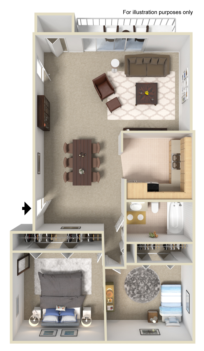 Arrowtree Apartments 2 bedrooms floor plans in Okemos Michigan